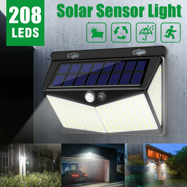 208 LED Solar Power Light PIR Motion Sensor Garden Wall Lamp Outdoor Waterproof!